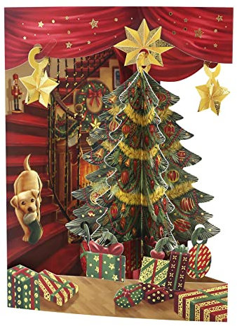 Santoro Swing-Karte, Weihnachten 3D Pop Up Grußkarte - Weihnachtsbaum - Für Kinder, Familie, Festlich