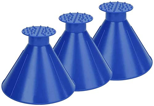 Eiskratzer Auto Windschutzscheibe Auto Kegel, Magisches Auto Rund Für Windschutzscheibe, Kunststoff Trichterform Auto Schneekratzer Frost Schnee Entfernung Werkzeug, 3er Pack