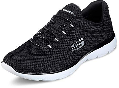 Skechers Damen Summits Sneaker, schwarz/weiß, 42 EU