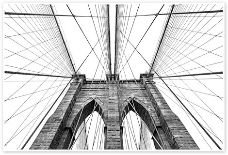 Brooklyn Bridge Poster 150 x 100 cm Schwarz-Weiß Wandbilder Wanddeko