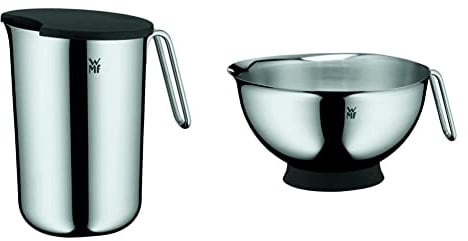 WMF Function Bowls Rührschüssel 1,5l, mit Griff, Cromargan Edelstahl poliert & Function Bowls Rührschüssel 1,25l, Schüssel 20 cm, Cromargan Edelstahl poliert, spülmaschinengeeignet, stapelbar