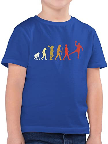 Kinder T-Shirt Jungen - Sport Kleidung - Handball Evolution Vintage Male - 164 (14/15 Jahre) - Royalblau - Sportshirt 25. Geburtstag Shirts Tshirt Shirt Kurzarm kindershirts t-Shirts t Junge Jungs