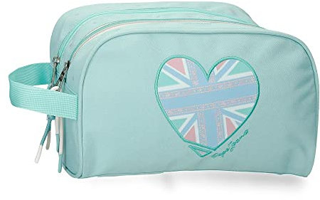 Pepe Jeans Nerea Kulturbeutel Zwei Fächer Anpassbar Blau 26x16x12 cm Polyester