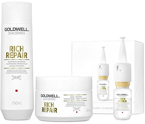 Goldwell Dualsenses Rich Repair Restoring 60Sec Treatment 200ml Shampoo 250ml Serum 12x18ml