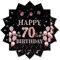 Servietten 70. Geburtstag, 20 Stück Papierserviette, 33 x 33 cm, Schwarz Rosé Gold Tischdekoration für Party, Happy 70th Birthday Paper Napkins