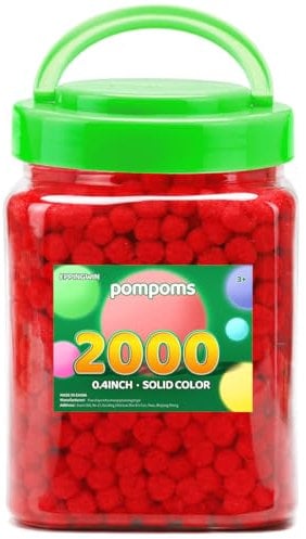 Eppingwin 2000 Stück weiche rote Pompons, 1 cm, für Bastelprojekte und Dekoration