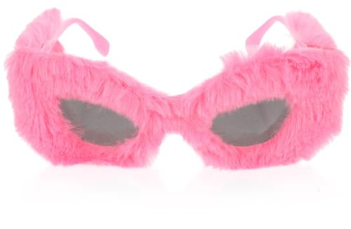 SOIMISS Lustige Brille, Plüsch, Partybrille, Damen, Retro, pelzig, Ski, handgefertigt, modische für Damen, Erwachsene, trendige Party, Verkleidung, Rosa