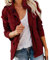 EMUKFD Veste militaire anorak pour femme avec fermeture éclair et poches, bordeaux, XL