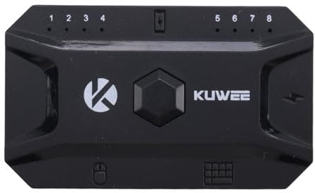 Knadgbft Adapter, USB 5.0 Converter, Bluetooth Hub, 4 Ports, Supports 8 Devices, Wired Keyboard&Mouse to Wireless Hub, Black, Tablet, Laptop, Mobile, USB Devices
