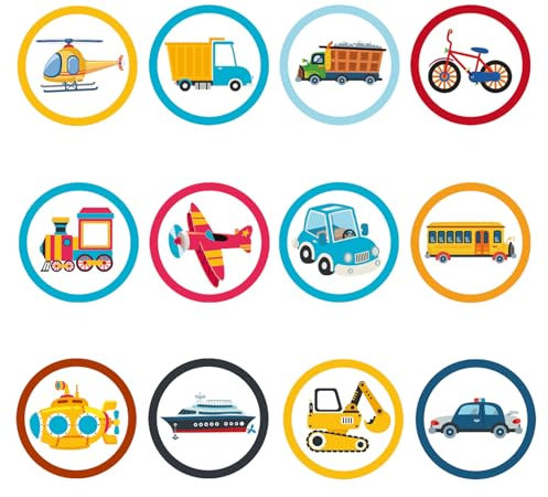 24 Blatt Aufkleber für das Töpfchentraining, 12 Stil Farbwechsel Pinkelaufkleber Niedlicher Cartoon Toilettenziel für Jungen Mädchen Kleinkinder (Transport Muster)