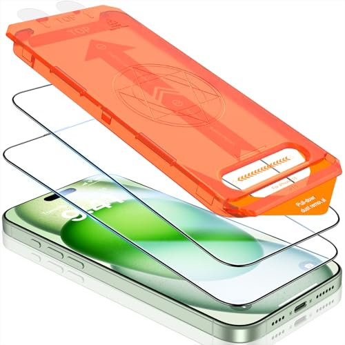UniqueMe für iPhone 15 für Panzerglas, Full Screen Schutzfolie, Unzerbrechlich Bruchsicher,Kein Staub Keine Blasen, Panzer Schutz Glas Folie für iPhone 15 Displayschutzfolie