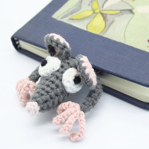 SUQ 3D Karikatur Tier Lesezeichen, Niedliche Lesezeichen, Personalisiertes Innovative Handgewebte Lesezeichen, Lustige Tiere Lesen Lesezeichen, für Buch Liebhaber, Frauen, Kinder Studenten (Maus)