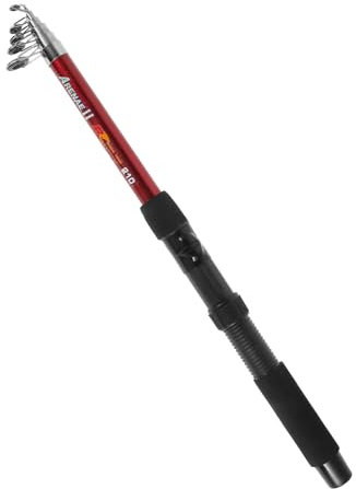Unomor Angelrute m Angelrute rot Angelrute für Raubfische Angelrute Korkgriff Reiserute Angelrute teleskopisch Mann Angelrute im Freien Angelruten GFK Glas Angeln Reisen