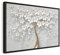 murando Bilder mit Rahmen 120x80 cm Wandbilder auf Leinwand groß Leinwandbild XXL schwarzer Holzrahmen moderne Wohnzimmer Schlafzimmer Wanddekoration Design Wand Deko mit Blumen Motiv weiß