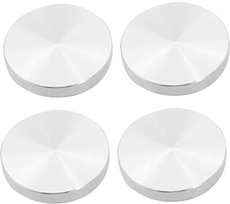 Casstad Glasplatten-Adapter-Tischbeine, Aluminium, rund, 50 x 8 mm, silberfarben, 4 Stück
