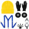 Humairc Cospaly Kostüm Damen Kinder Karneval Mütze Cosplay Brille Handschuhe Knöpfe Hosenträger Karneval Party Karneval Kostüm für Damen Herren Kinder (Blau)