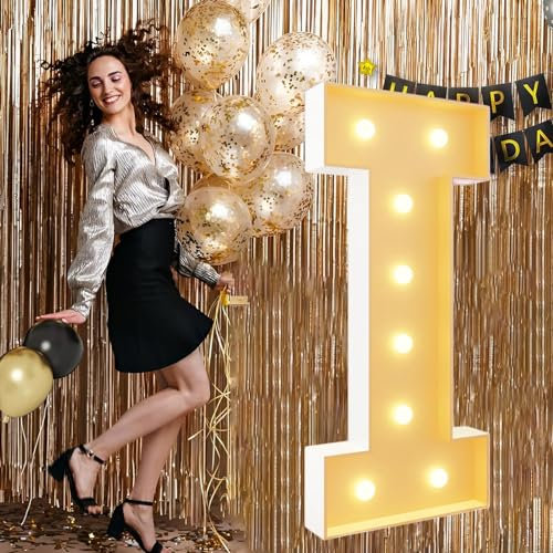 Festzelt-Buchstaben, 100 cm, Mosaik-Buchstaben, groß, beleuchtet, für Ballon, vorgeschnittener Schaumstoffrahmen für Geburtstag, Party, Hochzeit, Hintergrund, Dekoration, Jubiläumsdekoration