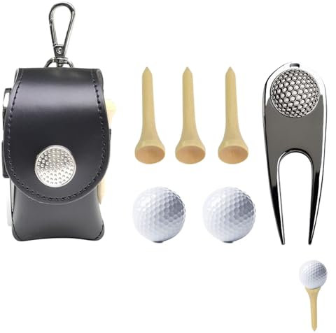 Golfballtasche | Golf-Utility-Tasche | Taillenbeutel | Golf-Tee-Beutel | Golfball-Tragetasche mit Tee-Halter | Golfball-Taschenhalter für Damen und Herren, Gürtel, Golf, Golf-Geschenk