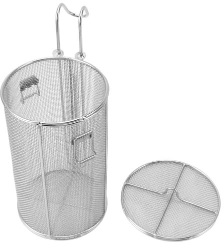 Gewürzsieb Zum Würzen von Hot-Pot-Fondue-Sauce, Teleskopgriff, Gewürz- und Gewürzsieb aus Edelstahl, Trennkorb für Suppengewürze mit Großem Fassungsvermögen – Edelstahl