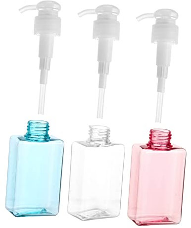 BELLIFFY 3 Pièces Embouteillée Bouteilles Vides pour L'alcool Liquide pour Les Mains Distributeur à Pompe Flacon Pompe De Voyage Bouteille De Distributeur De Lotion Plastique