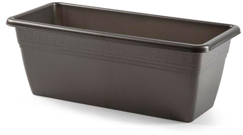 Acan Tradineur - Jardinera Modelo PLFT de plástico, Polipropileno, Tiesto, macetero, Recipiente para Plantas, Flores, balcón, terraza, hogar, jardín, Fabricada en España (Antracita - 40 cm)