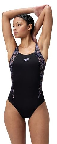 Speedo Damen HyperBoom Splice Muscleback Badeanzug | Klassisches Design | Schnell trocknend | Training | Fitness | Chlorbeständig Schwimmbekleidung, Bright Peach, 32
