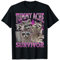 MildlyPerturbed T-Shirt Tummy Ache Survivor Funny Raccoon Meme Bootleg Grafik 90er Jahre Unisex Erwachsene Kinder und kleinere Erwachsene Schwarz Klein Retro T-Shirt