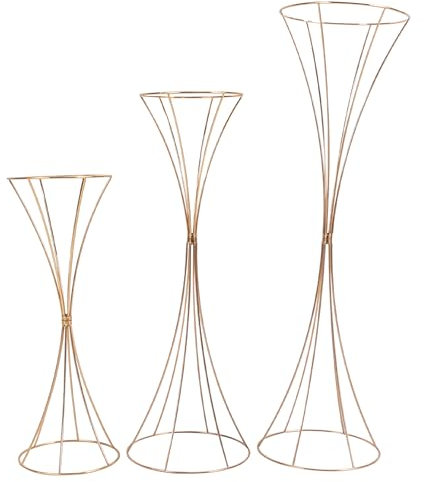 Vivhcotra Blumenständer, Pflanztisch ,Blumenhocker ,Deko Ständer für die Hochzeit, 3 Stück Gold Pflanzenstand