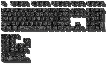 yasoe 131 Touches PBT Keycaps Set Thermiquement Sublimé Côté Gravé Transparent Keycaps pour Clavier de Noir