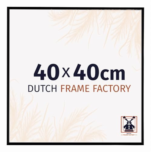 Dutch Frame Factory - Bilderrahmen 40x40 cm Schwarz Matt - Kunststoff | Antireflex-Acrylglas aus Kunststoff, Wandmontage, Geeignet für Fotos, Poster und Puzzles, Easy, Made in Holland