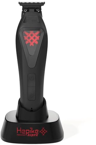 Kiepe Hepike Series Haarschneider Trimmer - Kabellos, mit Ladestation, Hochleistungs-Vektormotor - Leistungsstarker Profi-Trimmer mit langlebigen Stahlklingen für präzise Schnitte und komfor (Rot)