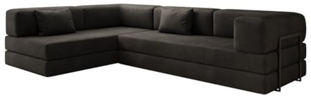 Luxusbetten24 Designer Sofa Lazy L in Samt Anthrazit Links