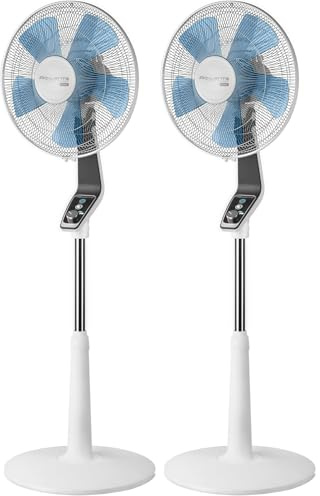 Rowenta Turbo Silence Ventilateur pied 40 cm, Puissant, Flux d’air 72 m3/min, 45 dB(A), Oscillation automatique, Orientation réglable, Grille ultra-sécurisée VU5640F2 (Lot de 2)