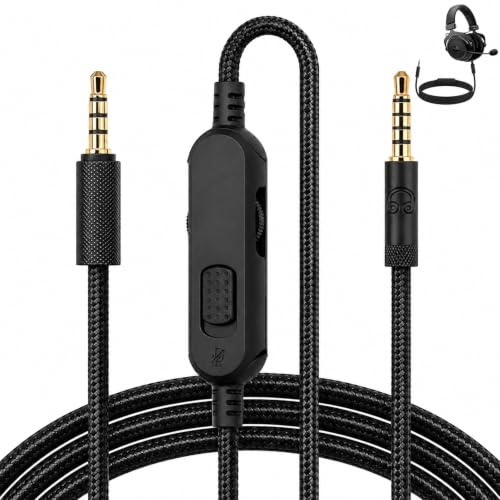 Cable de Repuesto para Auriculares Compatible con Logitech GPro, GPro X, G433 y G233, 3.5mm Cable Audio Cascos Tejido con Control de Volumen y Botón de Silencio para PC y consolas de videojuegos