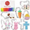 Ausstechformen von Ann Clark USA - 7-Teiliges Ostern Keksausstecher - Ei, Karotte, Hase, Blume, Küken, Hasengesicht, Schmetterling