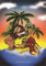 Heart Rock Drapeau Original Rastaman Island, Tissu, Multicolore, 110 x 75 x 0,1 cm