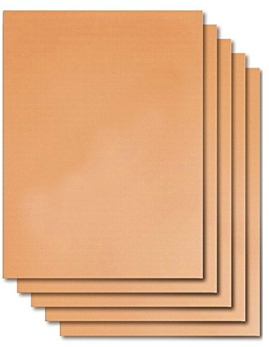 KINGCOO 5 Stücke BBQ Grillmatte Kochen Matte, Wiederverwendbare Antihaft Backmatte Ofen Liner für Kohle,Gas Grillen Herd Kochen und Backen 40x33 cm (Kupfer)