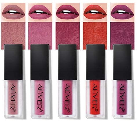 Matte Lipstick, 5 Colors Waterproof Long Lasting Lip Gloss Liquid Lipstick, Liquid Lip Stain Matte Lip Sticks Lip Gloss Set