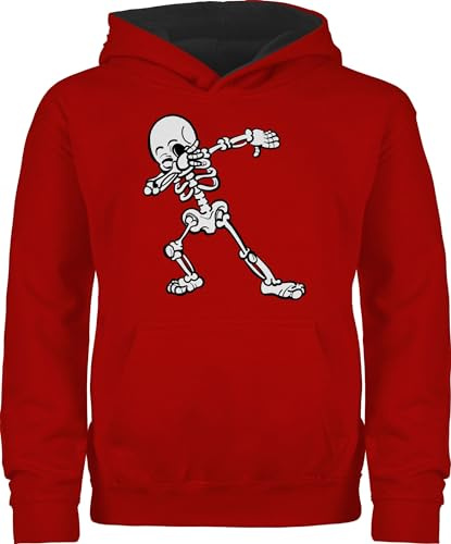 Shirtracer - Pullover Kinder Hoodie Jungen Mädchen - Halloween - Dabbing Skelett