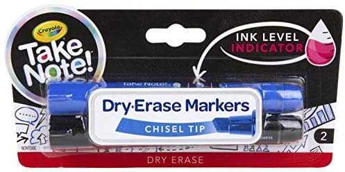 Crayola Dry Erase Markers, Low Odor, Chisel Tip, 2 Count