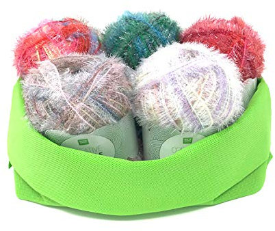 Camtiac Creative Bubble Garn Häkelgarn Strickgarn Bastelgarn Spülschwammgarn Print Farben: 1 Print Rosa 2 Print Pastell 3 Print Multicolor 4 Print Pink 5 Print Grün 5x50g inkl. Papiliones Tasche