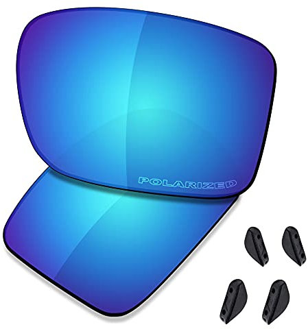 SAUCER Lentes de repuesto prémium para gafas de sol Oakley Double Edge OO9380-66 mm, Azul glaciar polarizado, Talla única