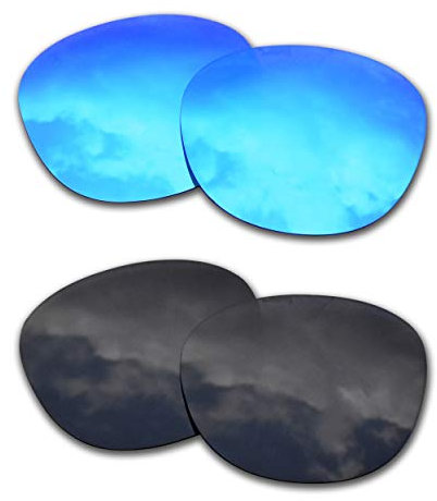 SOODASE For Oakley Latch Gafas de sol Azul/Negro 2 Pares Lentes de repuesto polarizadas