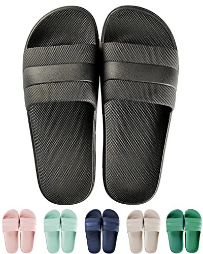 GURGER Zapatos de Playa Mujer Hombre Chanclas Piscina Verano Zapatillas de Casa Deslizantes Sandalias Negro Tamaño 38 39