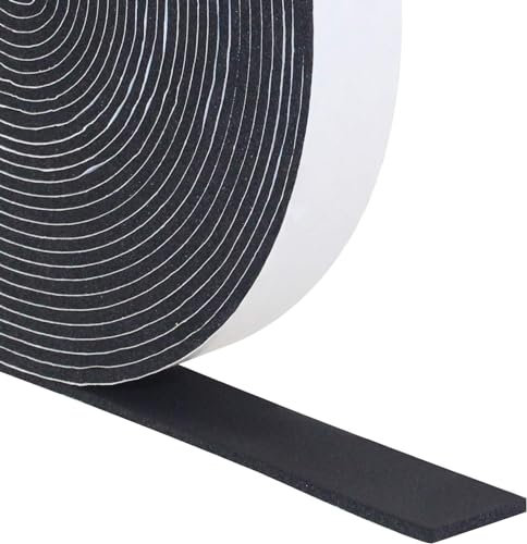Storystore Dichtungsband Selbstklebend, Schaumstoff Dichtungsband 25 mm(B) x3 mm(D) X10 M(L), Moosgummi selbstklebend für Tür Fenster, Türdichtungen, wetterfest, Anti-Kollision, Schalldämmung Schwarz
