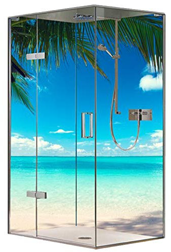 Original FLYERANDPRINT - SHOWER-PLATE, Alu-Dipond, OHNE FUGEN, Fliesenersatz, Duschrückwand, Wunschmaß, Dusche, Bad, Wandverkleidung, Wandverkleidung, DS-17-09 (90 x 200+120 x 200 cm)