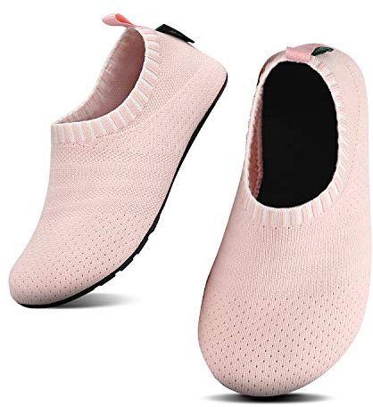 SAGUARO Pantofole da Casa Bambini Ragazzi Ciabatte da Calzini Ragazze Antiscivolo Leggero Scarpe Interne Bambino Rosa Chiaro 24/25 EU