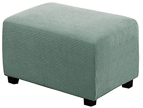 SHUOJIA Stretch Ottomane Bezug Ottomane Schonbezug Sofabezug Hocker Protector Aufbewahrung (Mint Green,L)
