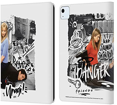 Head Case Designs Offizielle Friends TV Show Ross Unagi Doodle Kunst Leder Brieftaschen Handyhülle Hülle Huelle kompatibel mit Apple iPad Air 2020/2022