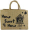 Domelo Einkaufskörbe. Bedruckte Einkaufstasche. Jute Tasche groß. Korbtasche, wasserabweisenden Strandtasche. Jutetaschen Shopper als Shopping bag. Nachhaltige Tragetasche (Home sweet Home)